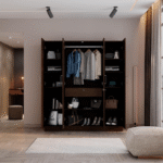 Wakefit Gingham Four Door Wardrobe